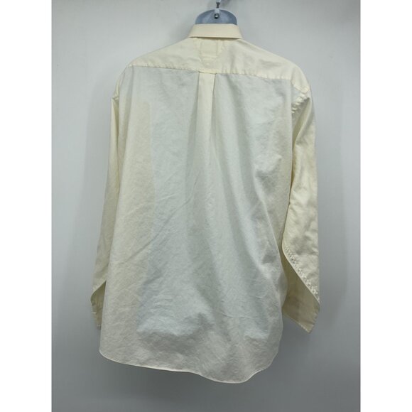 Tommy Hilfiger Mens Long Sleeve Cream Button-Up Shirt Size 16 34/35 100% Cotton - Picture 4 of 4